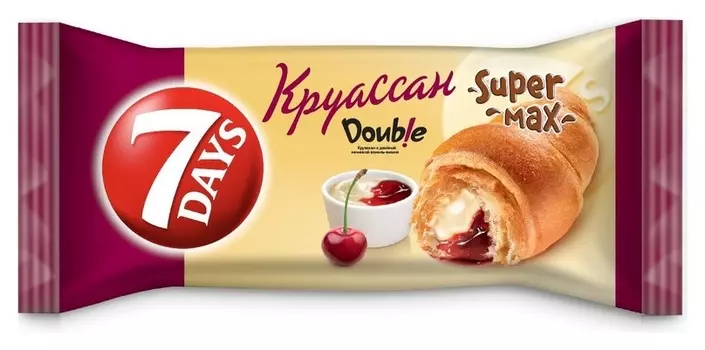 Круасcаны 7 Days с двойной начинкой ваниль-вишня, 110г