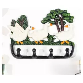 Крючки декоративные чугун "Три белых гуся" цветные 20х3х24 см