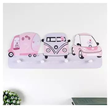 Крючки декоративные дерево "Автомобили" 19х50х4,5 см