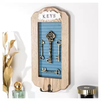 Крючки декоративные дерево "Четыре ключика" синий 29,5х4х15 см