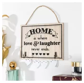 Крючки декоративные дерево "Дом" с сердечками 25,6х18,2х0,6 см