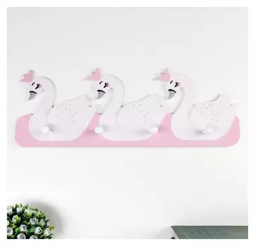 Крючки декоративные дерево "Лебеди в коронах" 18,5х50х4,5 см