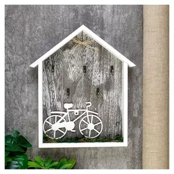 Крючки декоративные дерево "Велосипед на траве" 29,5х3,5х25,5 см