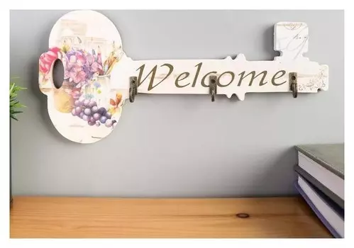 Крючки декоративные "Ключик Цветы" 12х26х3 см