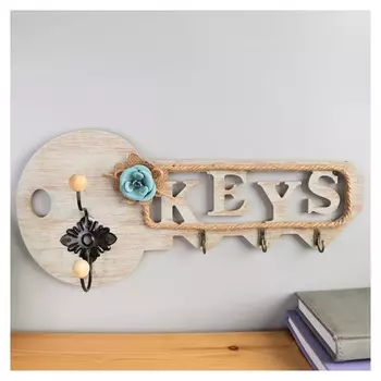 Крючки декоративные "Ключик с цветком" 17,5х39,5х6,5 см