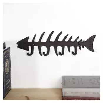 Крючки декоративные металл "Рыбий скелет" 11х32,5х2,5 см