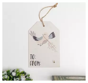 Крючки декоративные "Птичка и снежинки" 15х10х1,5 см