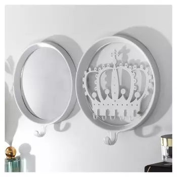 Крючки декоративные с зеркалом "Корона" набор 2 шт 24х43 см