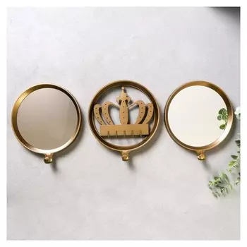 Крючки декоративные с зеркалом "Корона" набор 3 шт 62х22,5х4,5 см