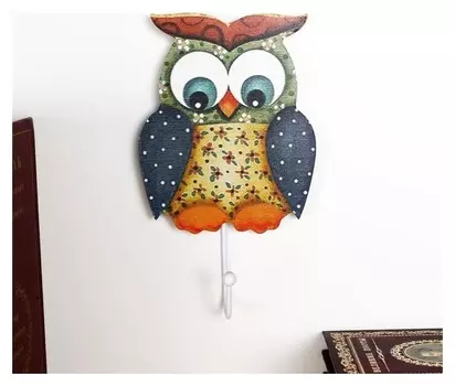 Крючок декоративный дерево "Хмурый совёныш" 22х12х4,5 см