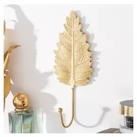 Крючок декоративный "Дубовый лист" золотой 20х8 см