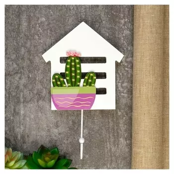 Крючок декоративный "Кактус в домике" 23х14х5 см