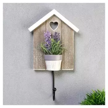 Крючок декоративный "Лаванда в горшочке" 24,5х13,3 см