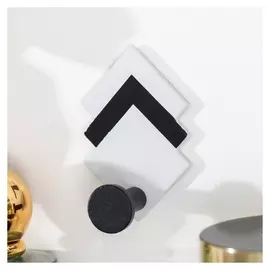 Крючок декоративный металл на клеевой ленте "Геометрия - ромбы" 6х4 см