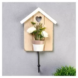 Крючок декоративный "Розы в вазоне" 24,5х13,3 см