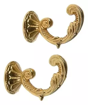 Крючок для штор Ks002, однорожковый, цвет золото