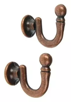 Крючок для штор Ks003, однорожковый, цвет медь