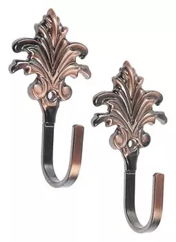 Крючок для штор Ks009, однорожковый, цвет медь