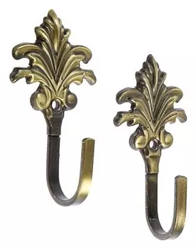 Крючок для штор Ks010, однорожковый, цвет бронза