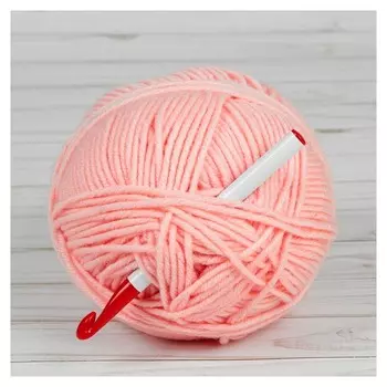 Крючок для вязания, D = 10 мм, 15 см, цвет белый/красный