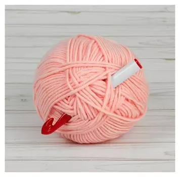 Крючок для вязания, D = 15 мм, 15 см, цвет белый/красный