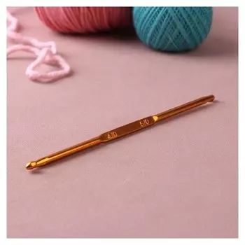 Крючок для вязания, двухсторонний, D = 4/5 мм, 13 см, цвет золотой