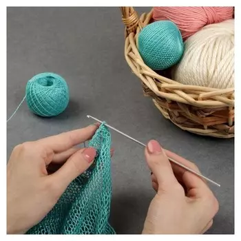 Крючок для вязания, с тефлоновым покрытием, D = 2,5 мм, 15 см