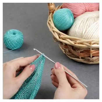 Крючок для вязания, с тефлоновым покрытием, D = 3,5 мм, 15 см