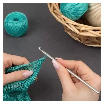 Крючок для вязания, с тефлоновым покрытием, D = 4 мм, 15 см