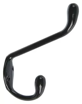 Крючок мебельный двухрожковый Tundra Krep, км05sd, цвет черный металлик