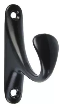 Крючок мебельный Km1005bl, однорожковый, черный