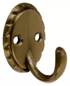 Крючок мебельный Km1006ab, однорожковый, цвет бронза