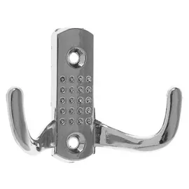 Крючок мебельный Km202cp, двухрожковый, цвет хром