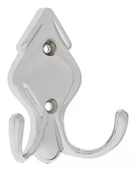 Крючок мебельный, км215cp, двухрожковый, цвет хром