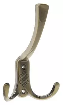 Крючок мебельный Km304ab, трёхрожковый, цвет бронза