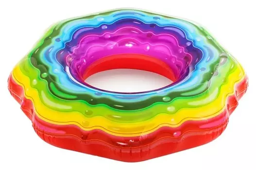 Круг для плавания Rainbow Ribbon, D=115 см, от 12 лет, 36163 Bestway