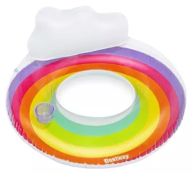 Круг для плавания с подушкой "Радуга" 107 см 43647