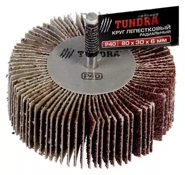 Круг лепестковый радиальный Tundra, 80 х 30 х 6 мм, Р40