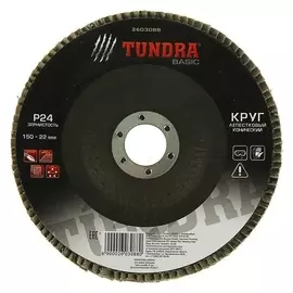 Круг лепестковый торцевой конический Tundra, 150 х 22 мм, Р24