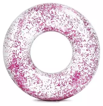 Круг надувной прозрачный с блестками 119 см