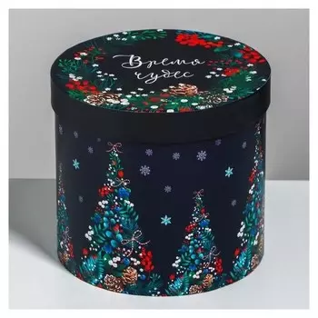 Круглая подарочная коробка «Время чудес», 13 × 14 см