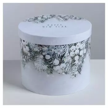 Круглая подарочная коробка «Зимняя сказка», 15 × 18 см