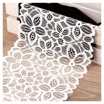 Кружево эластичное «Пятилистник», 170 мм × 2,7 ± 0,5 м, цвет айвори