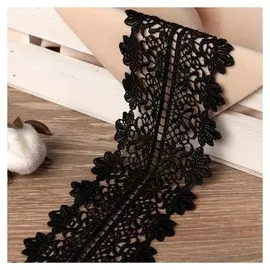 Кружево гипюровое Чёрное