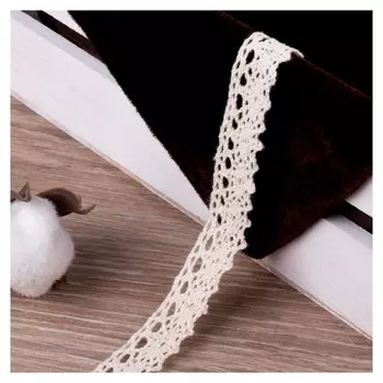 Кружево вязаное цвет бежевый хлопок