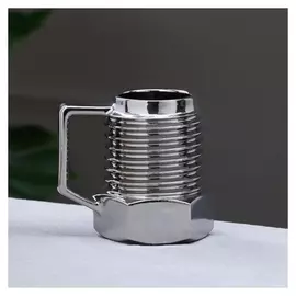 Кружка "Болт", булат, серебристая, 0.4 л