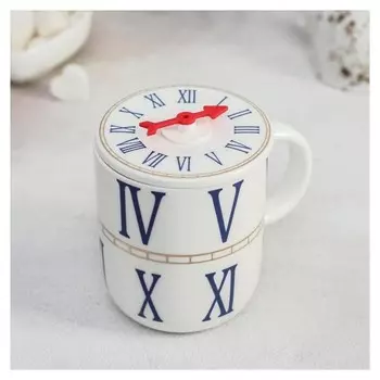 Кружка «Часы», 440 мл, с керамической крышкой
