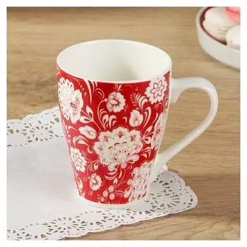 Кружка «Цветы на красном», 320 мл