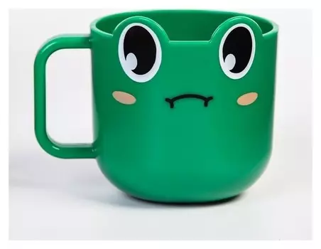 Кружка детская 260 мл., "Лягушка", цвет зеленый