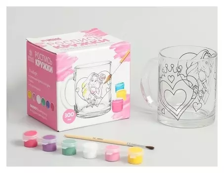 Кружка для росписи красками "Принцесса с розой"